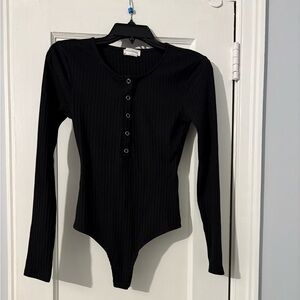 Lovers and Friends Black Ribbed bodysuitt